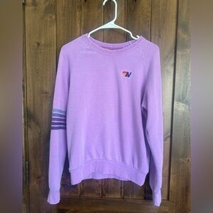 Aviator Nation sweatshirt - rugby stitch in Neon Purple. Size xs